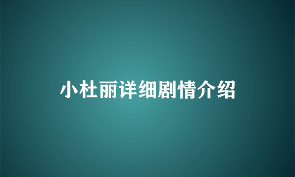 小杜丽详细剧情介绍