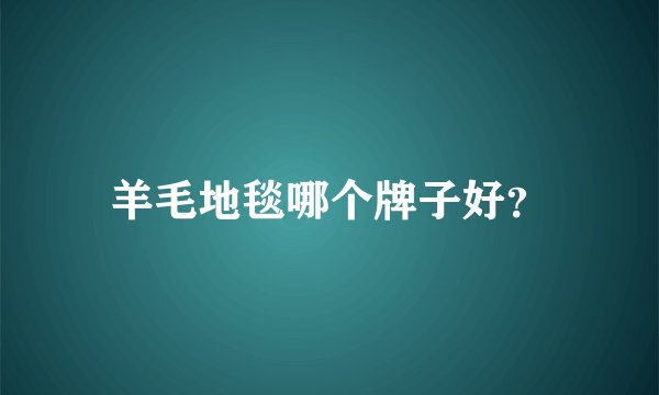 羊毛地毯哪个牌子好？