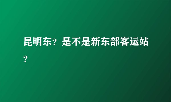 昆明东？是不是新东部客运站？