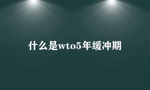 什么是wto5年缓冲期