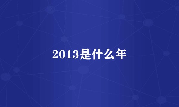 2013是什么年