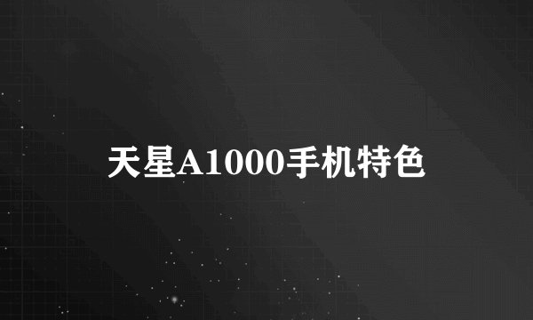 天星A1000手机特色