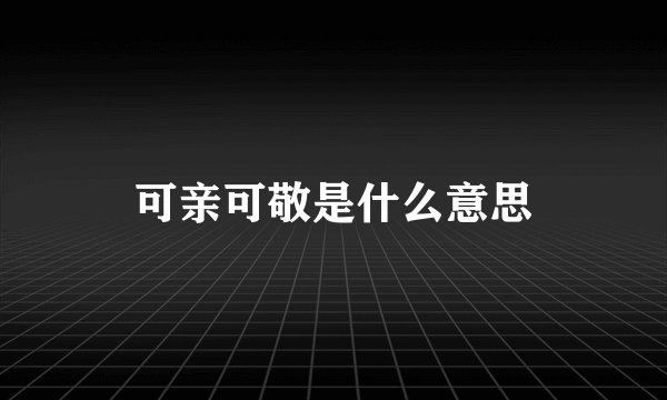 可亲可敬是什么意思