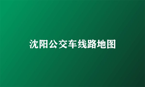 沈阳公交车线路地图