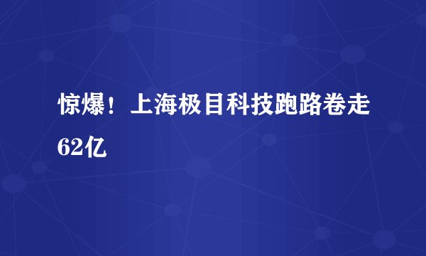 惊爆!上海极目科技跑路卷走62亿