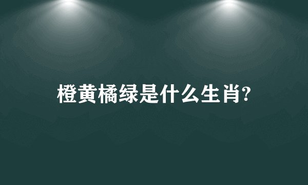 橙黄橘绿是什么生肖?