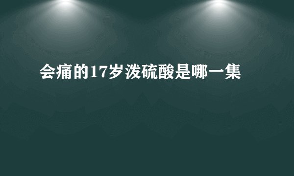会痛的17岁泼硫酸是哪一集