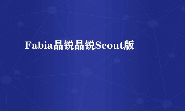 Fabia晶锐晶锐Scout版