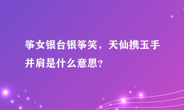 筝女银台银筝笑,天仙携玉手并肩是什么意思?