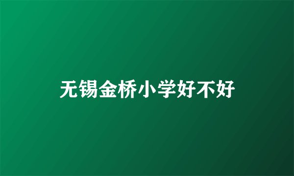 无锡金桥小学好不好