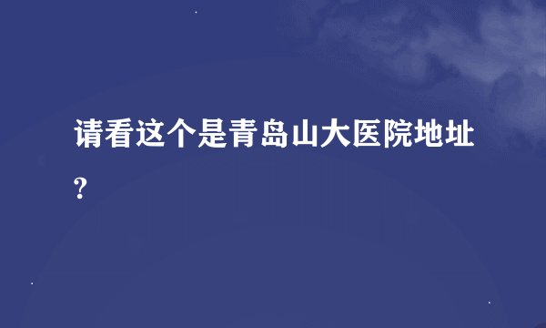 请看这个是青岛山大医院地址?