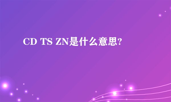 CD TS ZN是什么意思?
