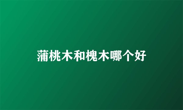 蒲桃木和槐木哪个好