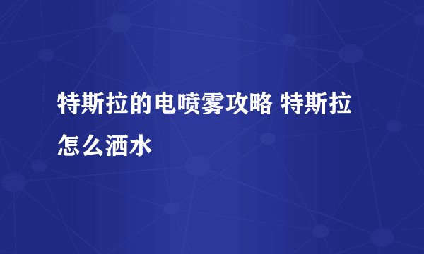 特斯拉的电喷雾攻略 特斯拉怎么洒水