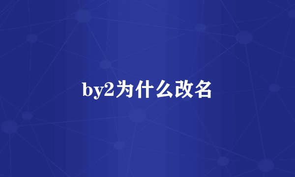 by2为什么改名