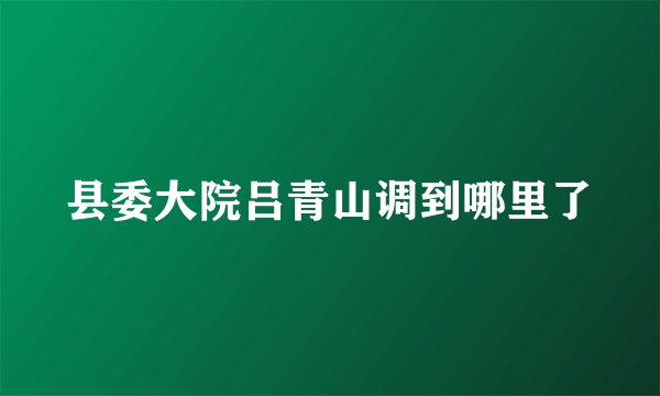 县委大院吕青山调到哪里了