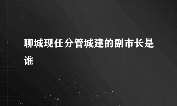 聊城现任分管城建的副市长是谁