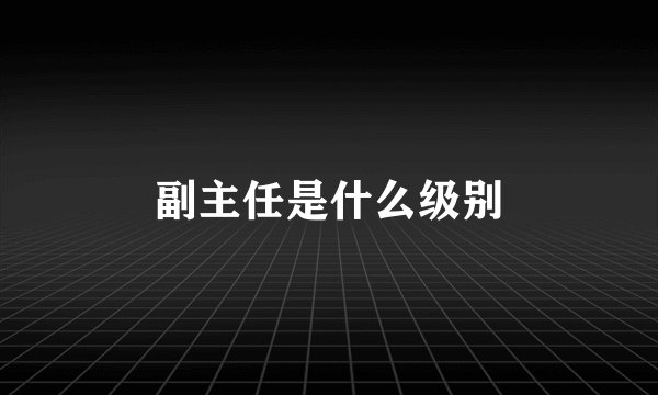 副主任是什么级别