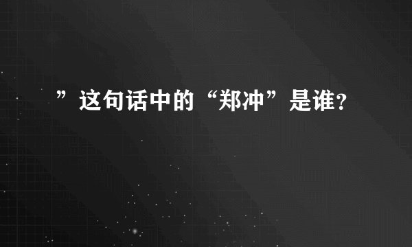 ”这句话中的“郑冲”是谁？
