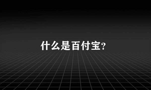 什么是百付宝？