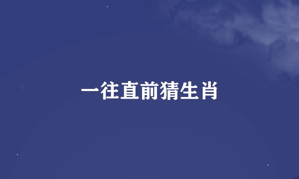 一往直前猜生肖