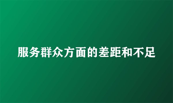 服务群众方面的差距和不足