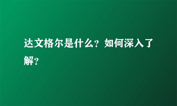 达文格尔是什么？如何深入了解？