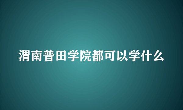 渭南普田学院都可以学什么