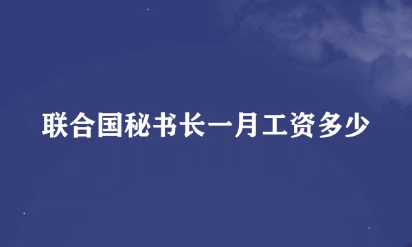 联合国秘书长一月工资多少