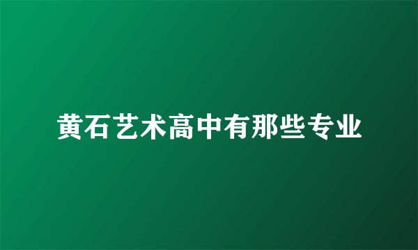 黄石艺术高中有那些专业