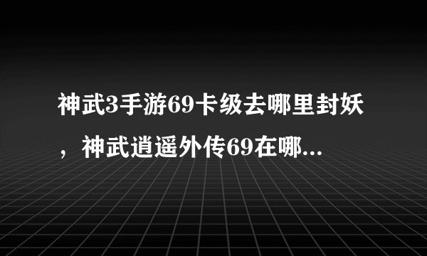 神武3手游69卡级去哪里封妖,神武逍遥外传69在哪里封妖练级