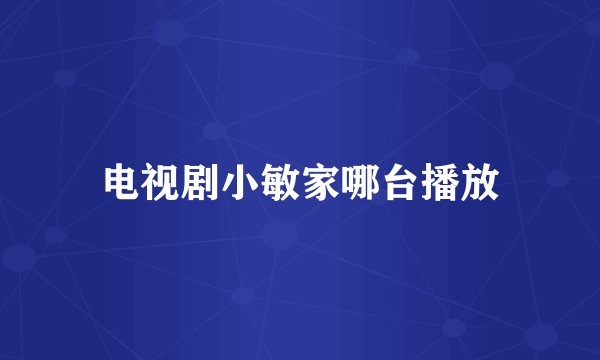 电视剧小敏家哪台播放