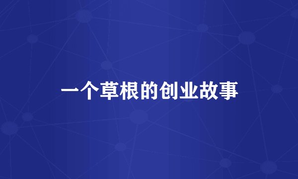 一个草根的创业故事