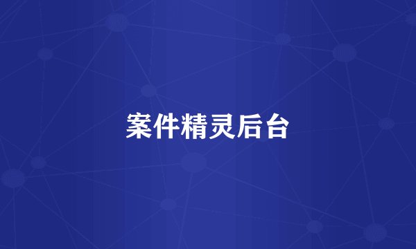 案件精灵后台