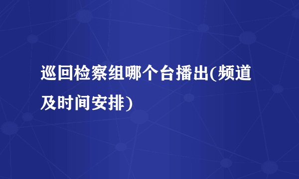 巡回检察组哪个台播出(频道及时间安排)