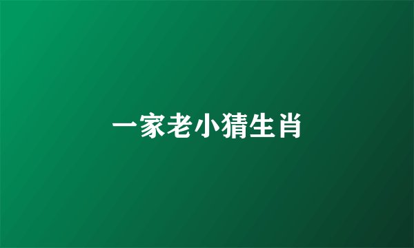 一家老小猜生肖