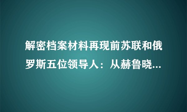 解密档案材料再现前苏联和俄罗斯五位领导人：从赫鲁晓夫到普京电子书txt全集下载