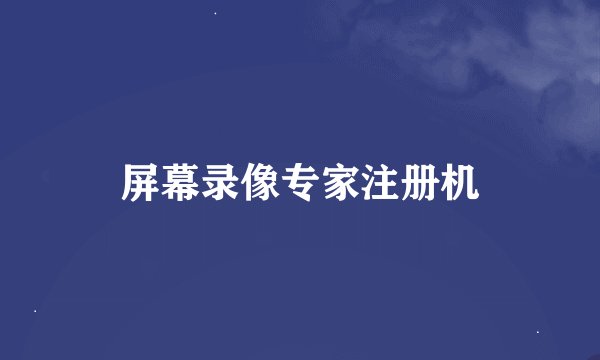 屏幕录像专家注册机