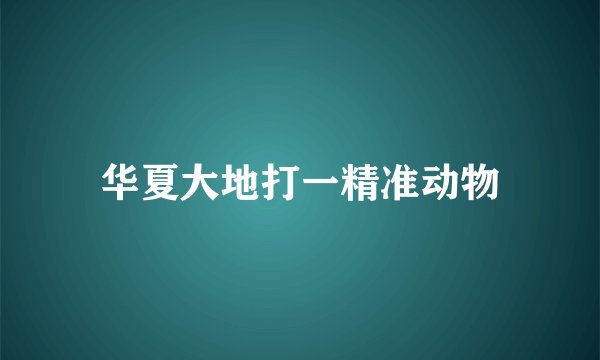 华夏大地打一精准动物