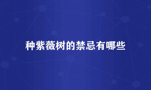 种紫薇树的禁忌有哪些