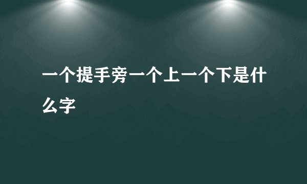 一个提手旁一个上一个下是什么字