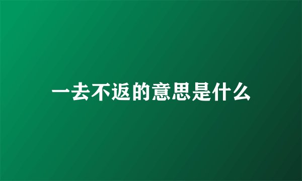 一去不返的意思是什么