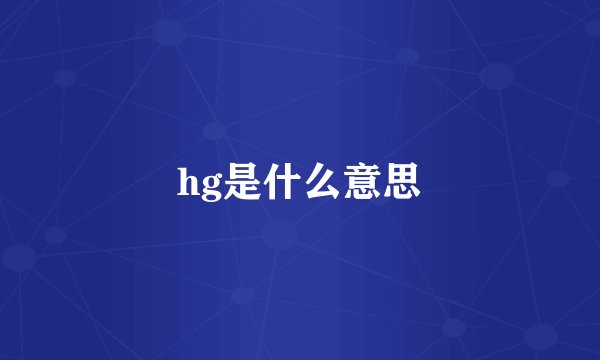 hg是什么意思