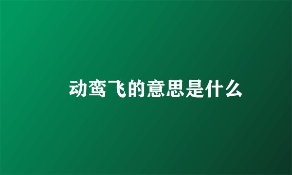 鹓动鸾飞的意思是什么