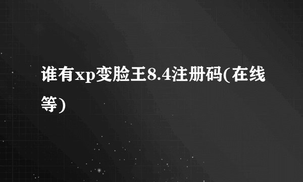 谁有xp变脸王8.4注册码(在线等)