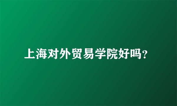 上海对外贸易学院好吗？