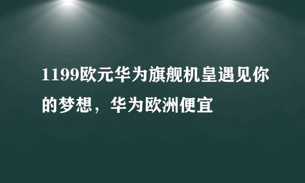 1199欧元华为旗舰机皇遇见你的梦想，华为欧洲便宜