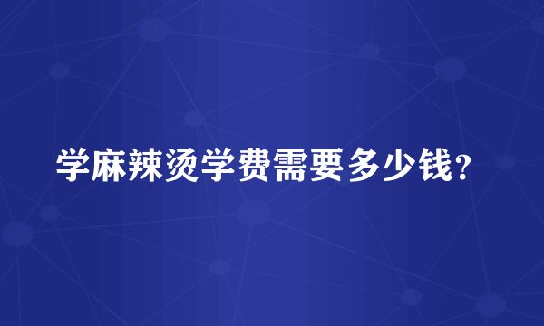 学麻辣烫学费需要多少钱？