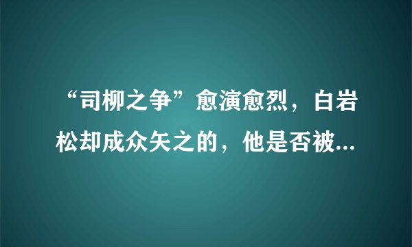 “司柳之争”愈演愈烈，白岩松却成众矢之的，他是否被冤枉了？