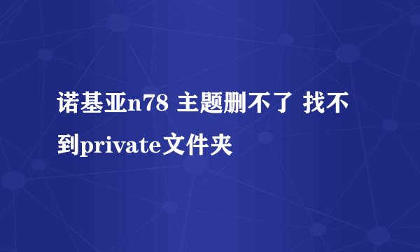诺基亚n78 主题删不了 找不到private文件夹